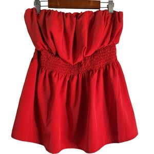 SHEIN Red Strapless Tube Top